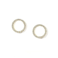 Delicate Small Circle Stud Earrings for Women Korean Fashion Gold Color Earring Crystal Minimalist Earrings Jewelry Accessories