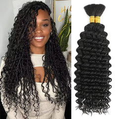 Human Braiding Hair 100g Deep Wave Human Hair Bulk for Braiding No Weft Curly Human Hair Extensions for Boho Braids