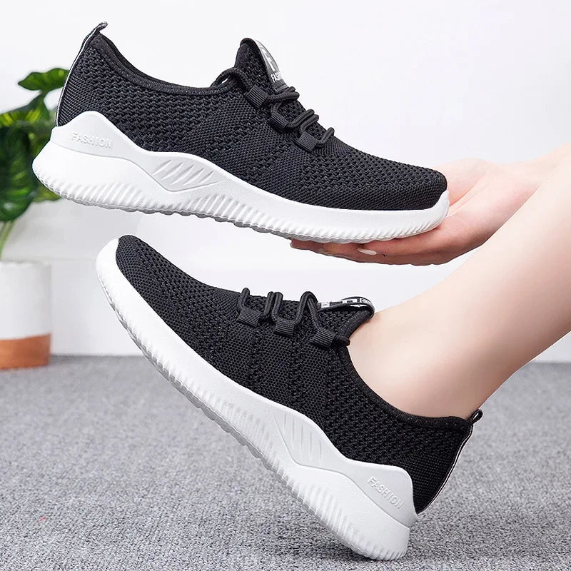 Women Casual Shoes Fashion Breathable Walking Mesh Flat Shoes Sneakers Women 2024 Gym Vulcanized Shoes Purple Female Footwear