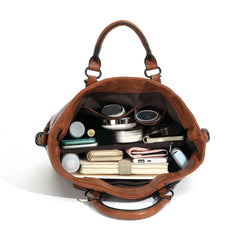 Fashion Classic Vintage Leather Women's Tote Handbag Messenger Bag Document Work Shoulder Crossbody Bag Travel Bag