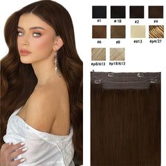 Human Hair Extensions Invisible Wire Hair Extensions Black Remy fish line hair Hairpiece with Fish Line