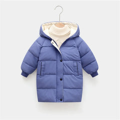 Kids Down Long Outerwear Winter Autumn Teen Cotton Clothes Boys Girls Cotton-Padded Parka Coats Big Children Thicken Warm Jacket