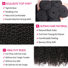 Indian Kinky Curly Bundles Human Hair Weaving Natural Color 1//3/4 Bundles Deal  Jerry Curly Human Hair Extensions Wholesale