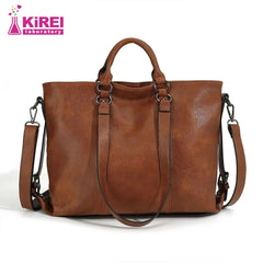 Fashion Classic Vintage Leather Women's Tote Handbag Messenger Bag Document Work Shoulder Crossbody Bag Travel Bag