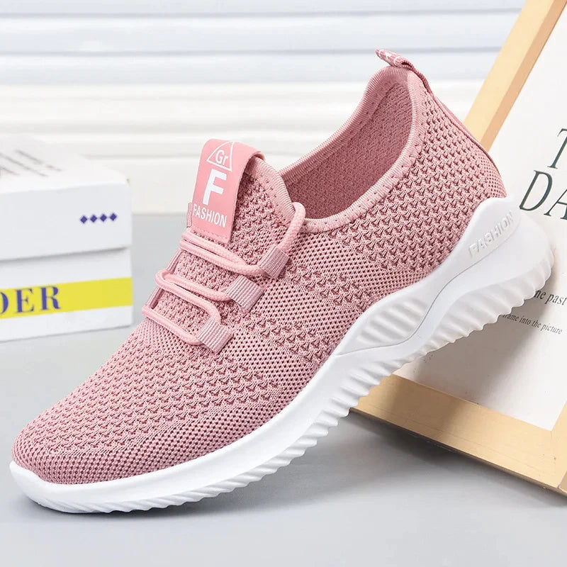 Women Casual Shoes Fashion Breathable Walking Mesh Flat Shoes Sneakers Women 2024 Gym Vulcanized Shoes Purple Female Footwear