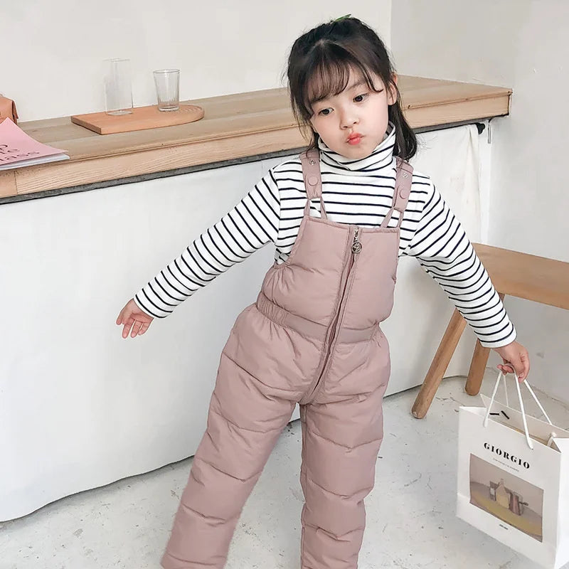 Children Autumn Winter Down Pants Thicken Warm Boys Girls Rompers Baby High Quality Down Trousers Kids Casual Trousers 1-5 Years