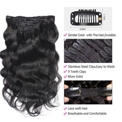 Body Wave Clip In Human Hair Extensions 120g/set Clips In Extension Full Head Brazilian Clip on Hair Extension for Women