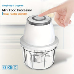 350ML Mini Food Processor - Durable 304 Stainless Steel, Portable, Electric, Wireless, Handheld, USB Rechargeable with Spacious Capacity for Chopping Garlic, Vegetables, and Meat