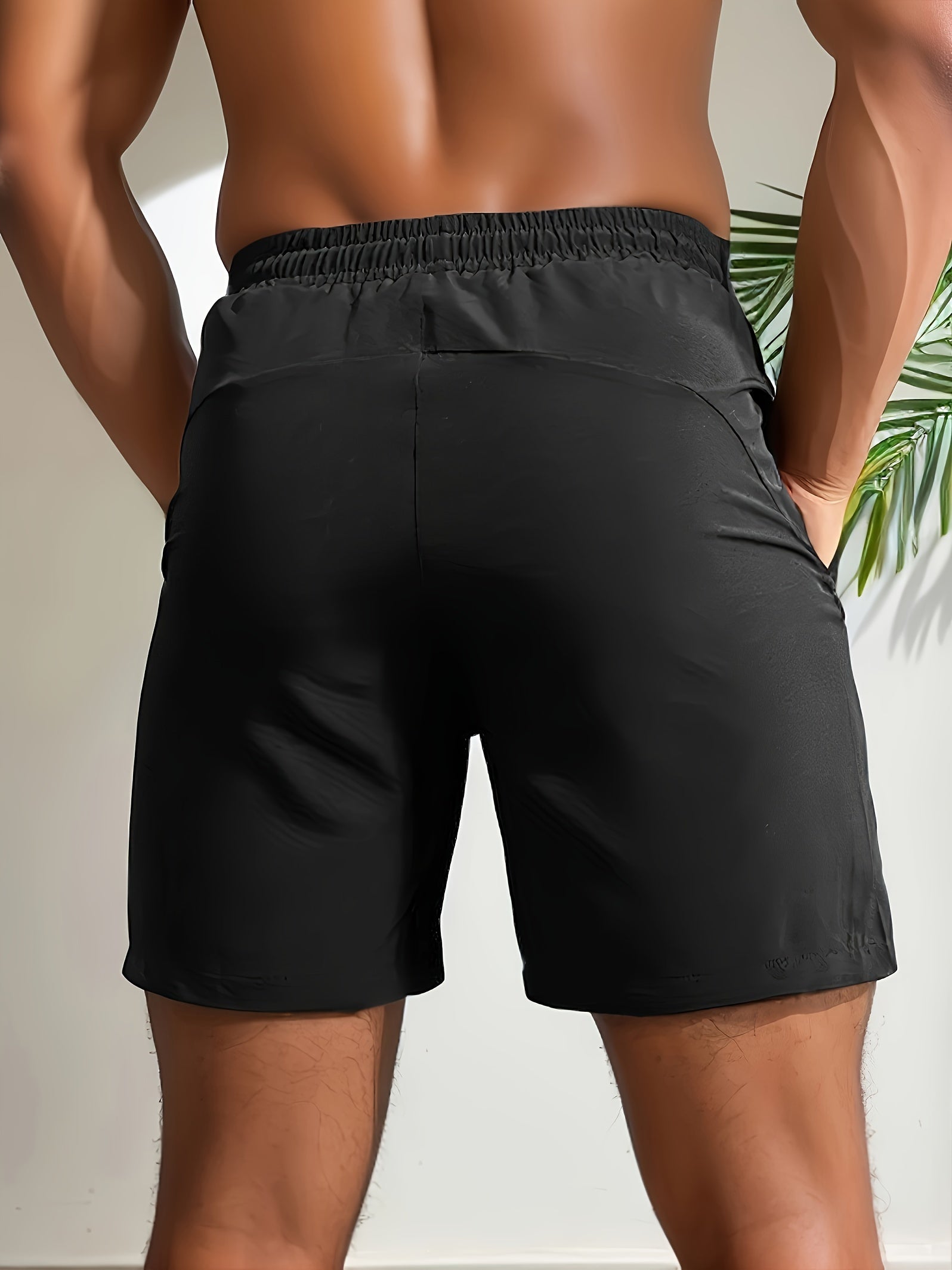 3pcs Men's Athletic Shorts, Summer Casual Quick-Dry Elastic Waistband Drawstring Shorts With Zipper Pockets, Durable Comfort For Gym And Outdoor Leisure Activities