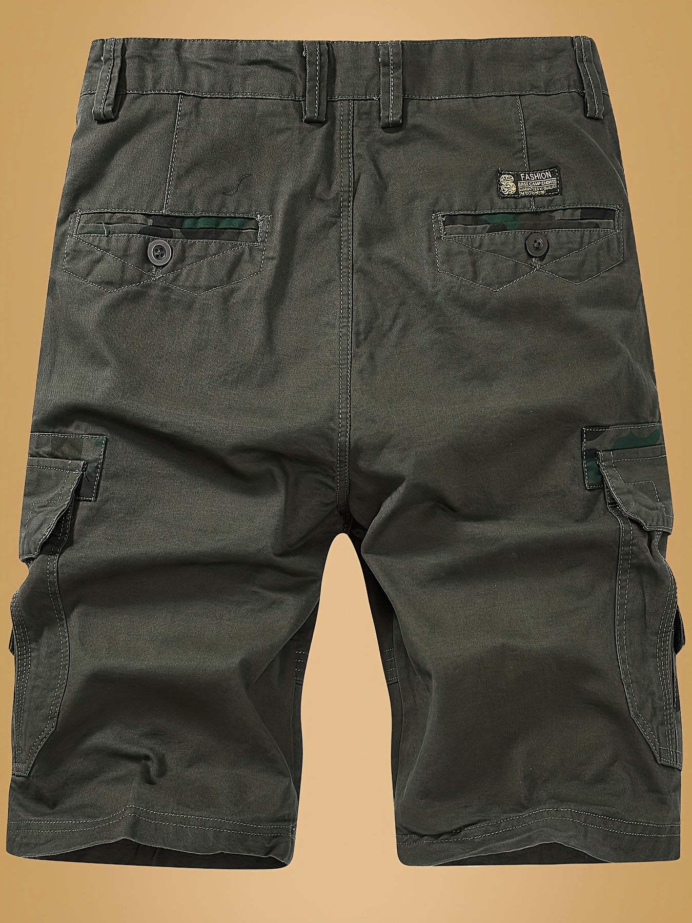 Multi-Pocket Breathable Cotton Cargo Shorts - Comfort-Fit Color Block, Ideal for Outdoor Adventures, Fishing & Hiking