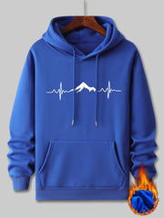 Mountain Trail Hoodie Sweatshirt - Mens Soft Fleece Lined, Long Sleeve, Sporty & Fashionable with Roomy Kangaroo Pocket - Perfect for Casual Street Wear, Outdoor Sports, Autumn & Winter - Cozy Warmth