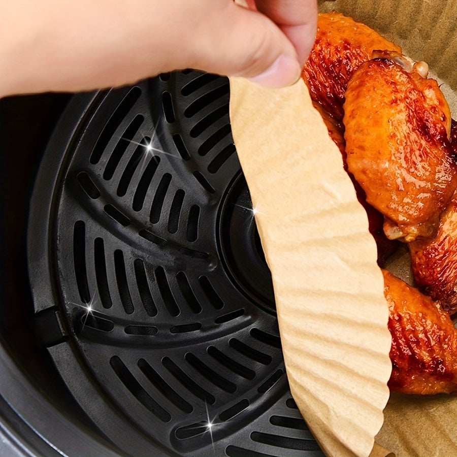 50pcs 16.0cm Non-Stick Air Fryer Liners - Waterproof & Oil Resistant, Perfect For Air Fryers, Oven Grilling & Baking Air Fryer Accessories Air Fryer Disposable Paper Liner