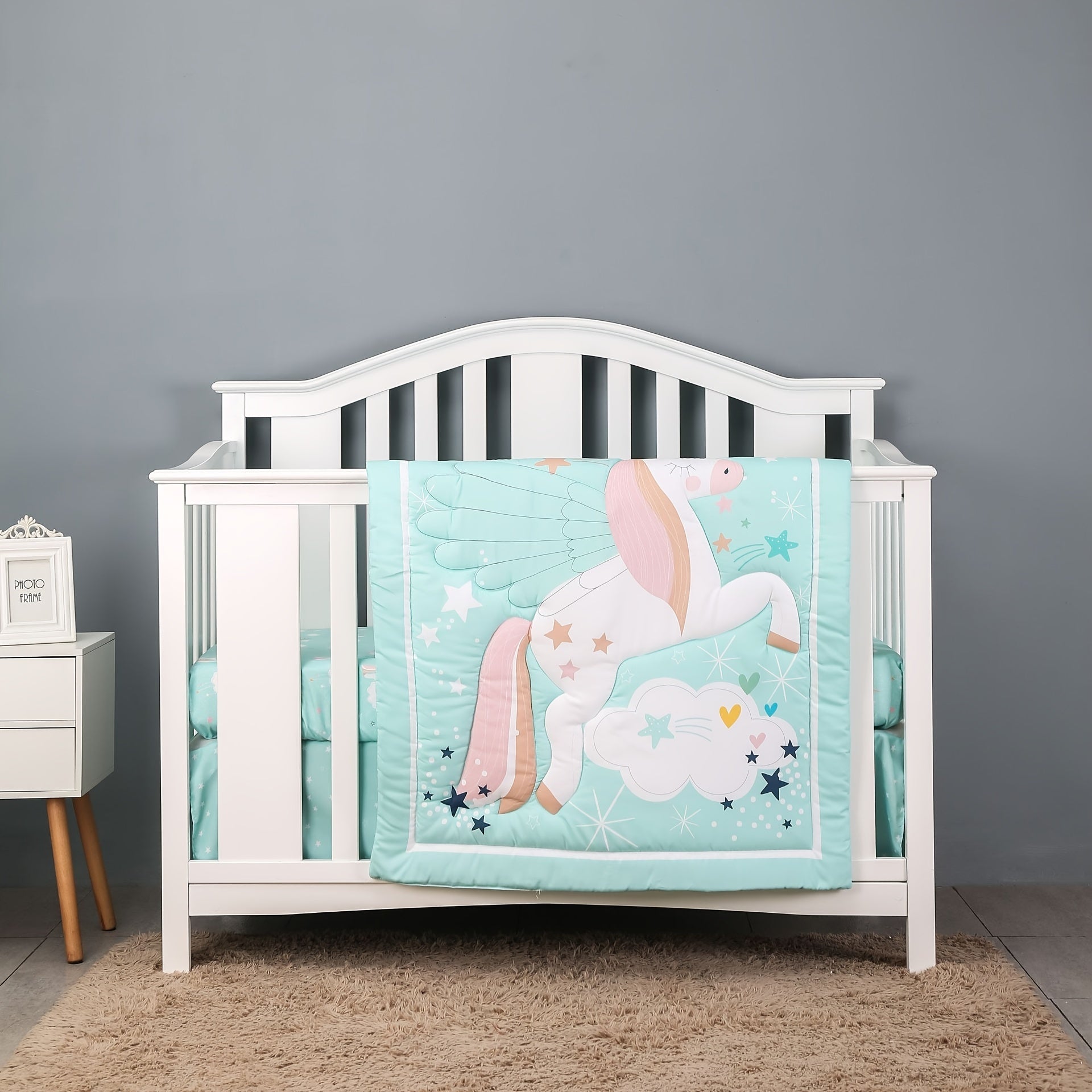 Adorable Unicorn 3-Piece Crib Bedding Set - Perfect For Girls & Boys Nurseries