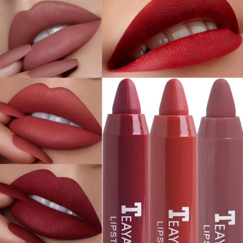 12 Shades Matte Lipstick, Long-Lasting Pigmented Lip Color, Sexy Velvet Waterproof Lip Stain, Natural Makeup Cosmetic