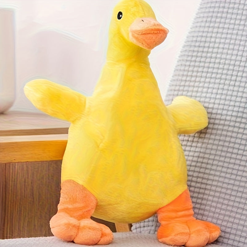 Large Cartoon Yellow Duck Plush Dog Toy With Squeaker And Crinkle Paper, Durable Chew-Resistant Pet Supply, Fun Playtime Accessory For Dogs - Kerala Elegance