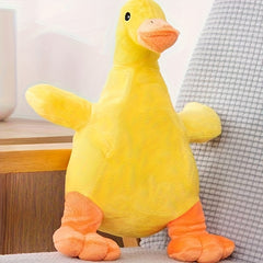 Large Cartoon Yellow Duck Plush Dog Toy With Squeaker And Crinkle Paper, Durable Chew-Resistant Pet Supply, Fun Playtime Accessory For Dogs - Kerala Elegance