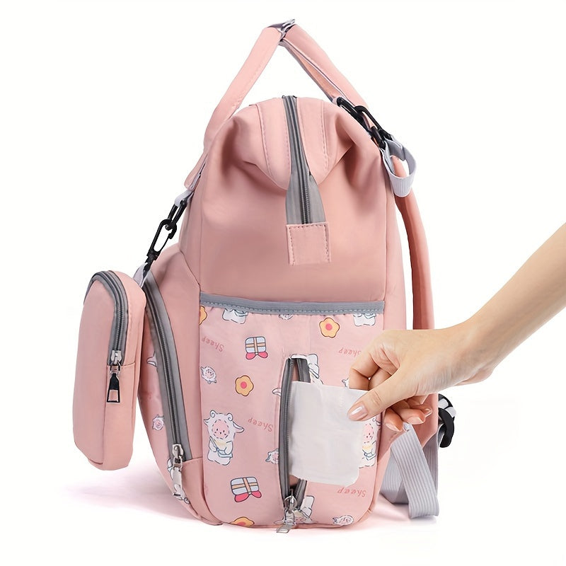 Adorable Cartoon Backpack: Perfect for Moms on the Go - Soft Shell, Multiple Pockets, and Suitable for Ages 14+ - Oxford Fabric