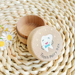 1 Charming Wooden Tooth Fairy Box - Collect, Store And Preserve Precious Tooth And Fetal Hair Memories - Unique Birth Keepsake, Home Decor And Birthday Gift