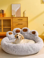 Ultra-Soft Long Plush Winter Warm Pet Bed - Luxurious Cat & Dog Kennel - Cozy Sleeping Sofa for Animals