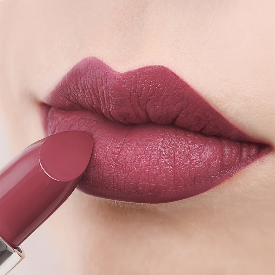 Long Lasting Lipstick: Natural Look, Waterproof, High Pigment, Reddish-Purple Hue, Suitable for All Skin Types