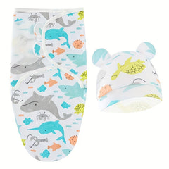 Adorable Cartoon Animal Pattern Swaddle Blanket - Comfortable & Adjustable Sleep Sack For 0-6 Months Newborn Infant Boys & Girls - Easy Wrapping Swaddle To Prevent Startle Reflex