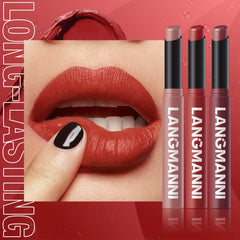 LANGMANNI 12 Color Lip Sticks: Luxurious Matte Lip Sticks with Shimmering Finish, Waterproof, Long-Lasting, and Moisturizing, Suitable for Vibrant Orange, Berry, Mixed, Pink, and Red Tones for Fuller Lips