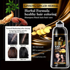 420ml Black Hair Color Shampoo For Gray Hair, Instant Hair Dye Shampoo, Hair Coloring In Minutes, Natural And Long Lasting Color Hair Dye Shampoo For Men And Women