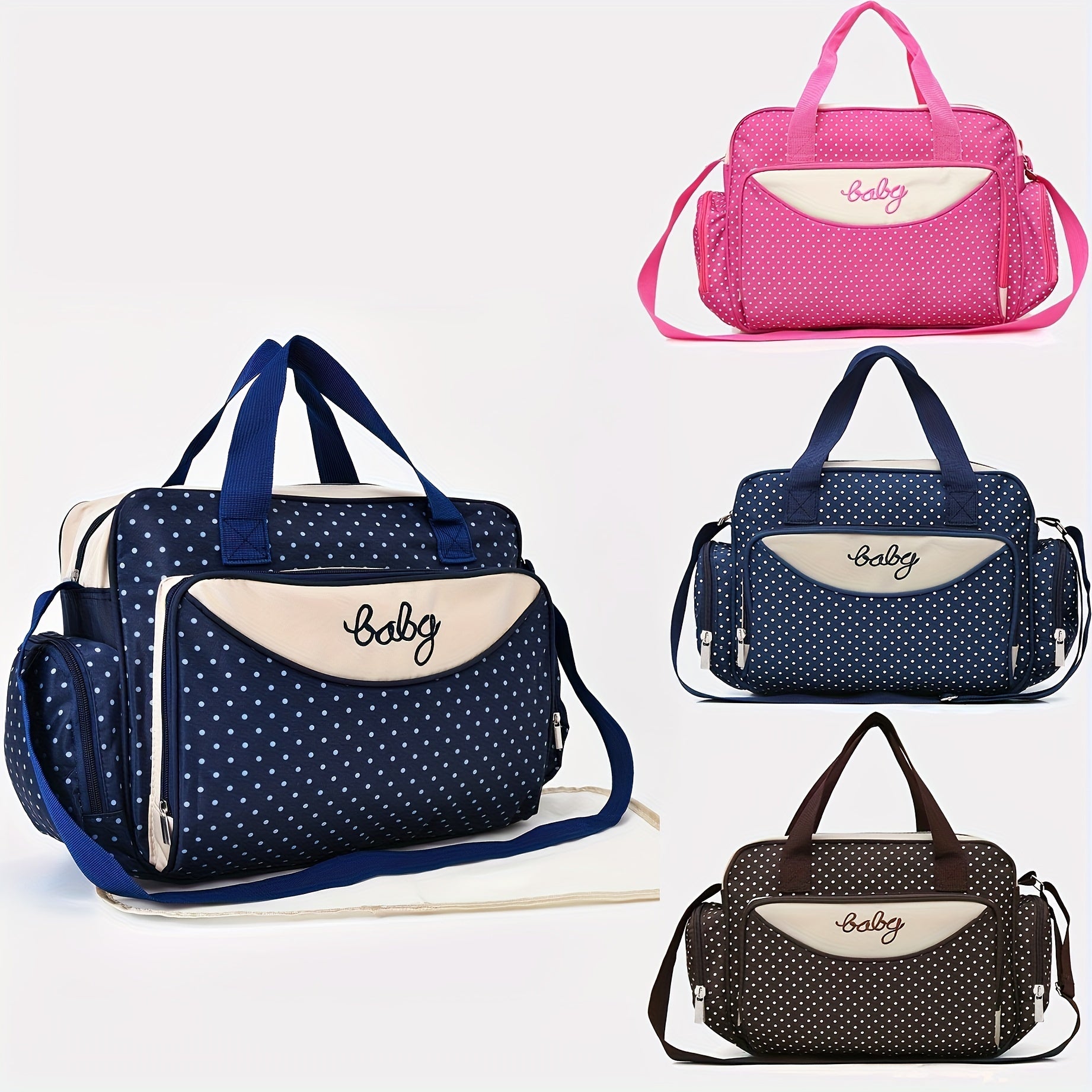 Polka Dot Crossbody Bag, Large Capacity Mommy Bag, Shoulder Bag, Portable Multifunctional Mommy Bag, Diaper Bag