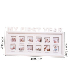 12-Month Baby Milestone Photo Frame - Capturing Adorable Growth Moments, Gender-Neutral Design for Your Little Ones 1st Birthday and Holiday Celebrations, Perfect Neutral Gift Idea