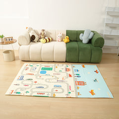 XPE Luxury Crawling Mat - Foldable, Waterproof & Double-Sided, with Fun Cartoon Design - Perfect for Indoor/Outdoor Play, Living Room, Bedroom, Car, Picnic & Travel