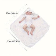 2pcs Soft Cotton Hooded Bath Towels - Ultra Absorbent, Gentle On Skin, Ideal For Ages 0-6