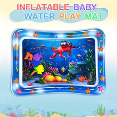 1pc Blue Animals Inflatable Water Mat, Cartoon Inflatable Crawling Mat, Cushion, Great Christmas Halloween Thanksgiving Day Gift, New Year's Gift, Valentine's Day Gift