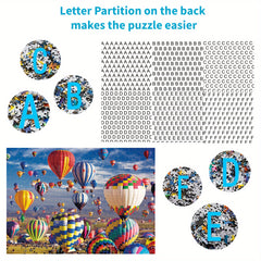 1000 Pieces Hot Air Balloon Jigsaw Puzzle: Adults' Large Paper Puzzles, 70cm x 50cm (27.5" x 19.7"), Fun Family Game, Educational, Intellectual, Portable