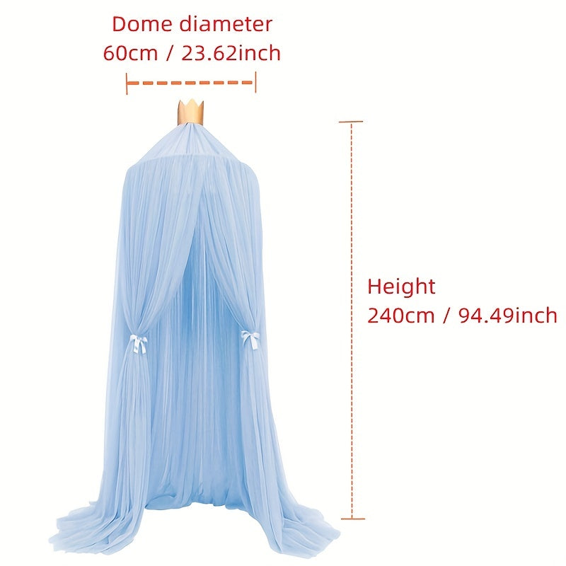 Princess Crown Dome Tent Mosquito Netting Bed Curtain Nordic Style Mesh Material for Children's Room Decoration Infant Photography Props Easter Gift