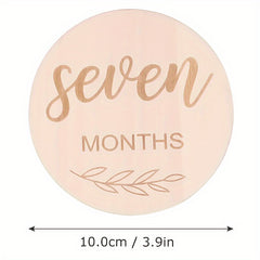 12pcs Wooden Monthly Milestone Cards, Milestone Discs For Photo Props