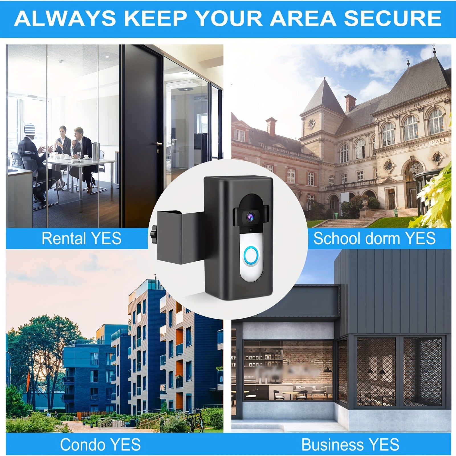 Anti-Theft Video Doorbell Mount Compatible with Video Doorbell 1/2/3/3 Plus/4/Pro/Pro 2