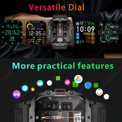 New Rugged Smart Watch Men Wireless Call IP68 Waterproof Sport Fitness AI Voice Outdoor Smartwatch For Mobile Phones