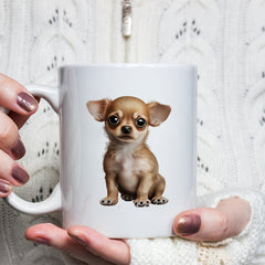 1pc 11oz Chihuahua Pattern Water Cup, Creative Ceramic Cup Souvenir, Coffee Mug For Mother Father, Valentine's Day Birthday Holiday Mother's Day Father's Day Gifts