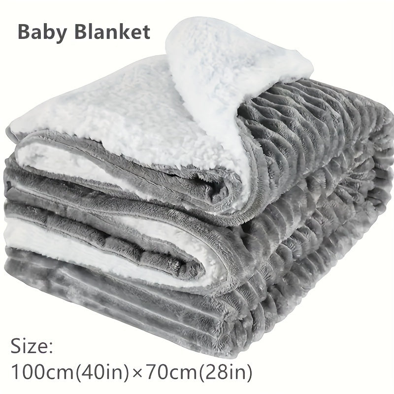 100*75cm Fleece Baby Blanket Gray Soft Blanket – Travel Warm Comfy, Super Soft & Plush Throws For Bed, Couch, Sofa – Lightweight Cozy Fuzzy Blankets For Baby