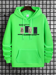 Letter Print Hoodie, Cool Hoodies For Men, Men's Casual Graphic Design Hooded Sweatshirt Streetwear For Winter Fall, As Gifts