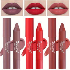 12 Shades Matte Lipstick, Long-Lasting Pigmented Lip Color, Sexy Velvet Waterproof Lip Stain, Natural Makeup Cosmetic