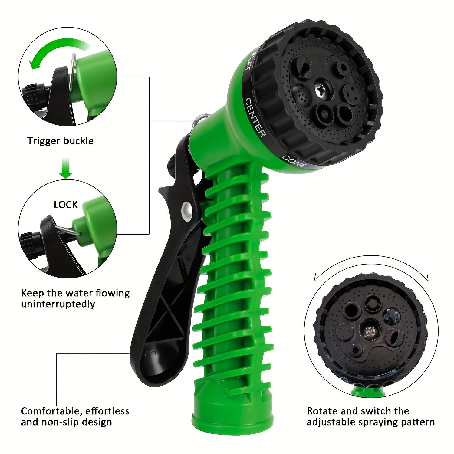 Versatile Expandable Garden Hose - 25Ft/50Ft/75Ft/100Ft, 3/4" Diameter - Perfect For Car Wash, Pet Bathing & Watering Tools