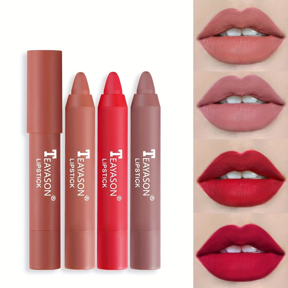 12 Colors Matte Moisturizing Lipstick Crayons - Long Lasting, Waterproof, Smooth, Fuller Lip Makeup Finish Valentine's Day Gifts - Kerala Elegance