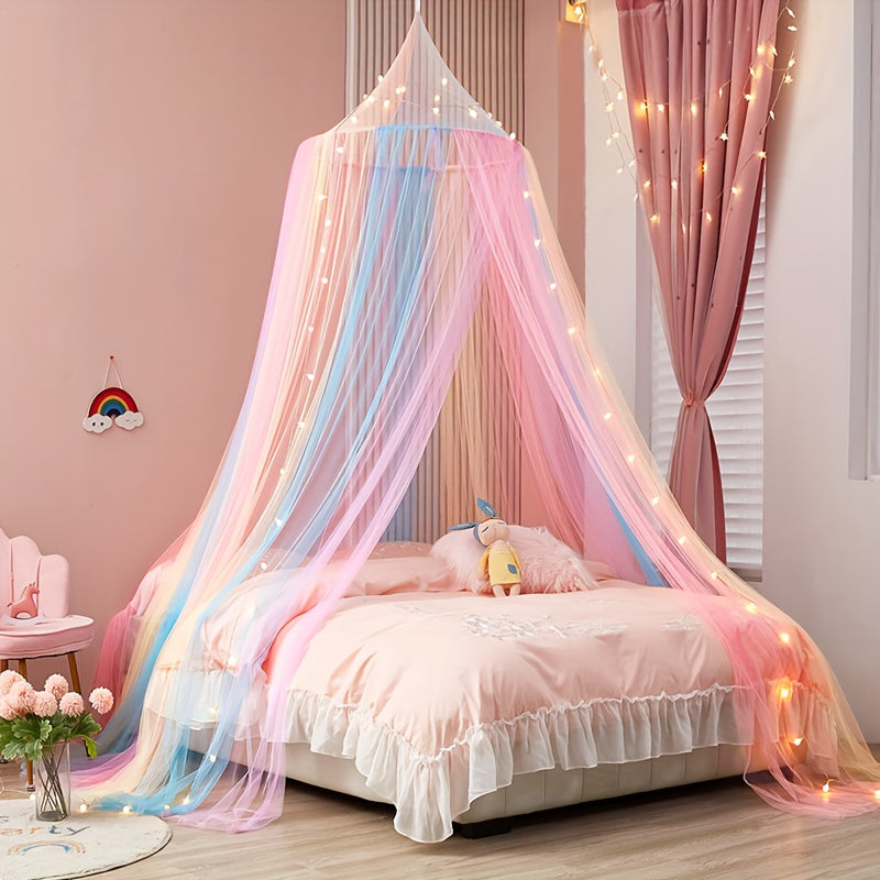 Mosquito Net Canopy - Elegant Cylindrical Design with Luxurious Princess-Style Canopy Curtain and Beautiful Valance Home Curtain for Delicate Room Decor - Perfect for Adding a Touch of Elegance to Your Home Decor