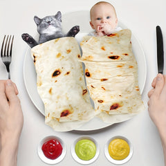 285 GSM Soft Flannel Tortilla Baby Blanket - The Perfect Funny Gift for Baby Showers!