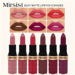 Mirsist 6pcs Matte Lipstick Set - Long-Lasting, Non-Fading Berry Shades For All Skin Types