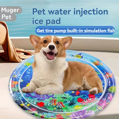 Interactive Cat Water Mat, PVC Material, Floating Fish Design, Self-Cleaning, And Air Pump Included, Perfect For Indoor Cat Play And Stress Relief