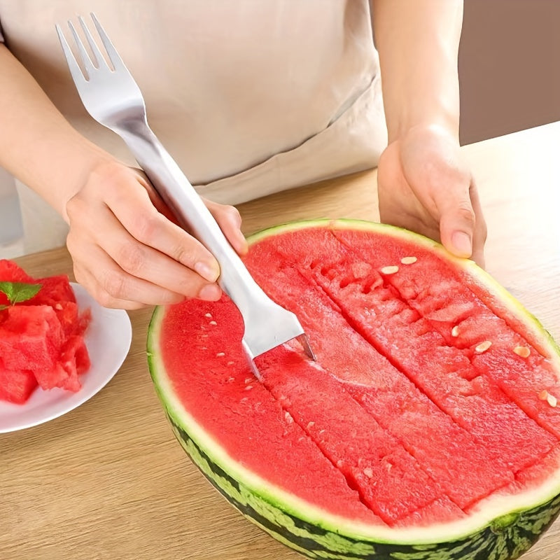 Stainless Steel Watermelon Slicer and Corer - 2-in-1 Fruit and Vegetable Cutter Kitchen Gadget and Tool - Durable Kitchen Utensil for Easy Cutting and Coring