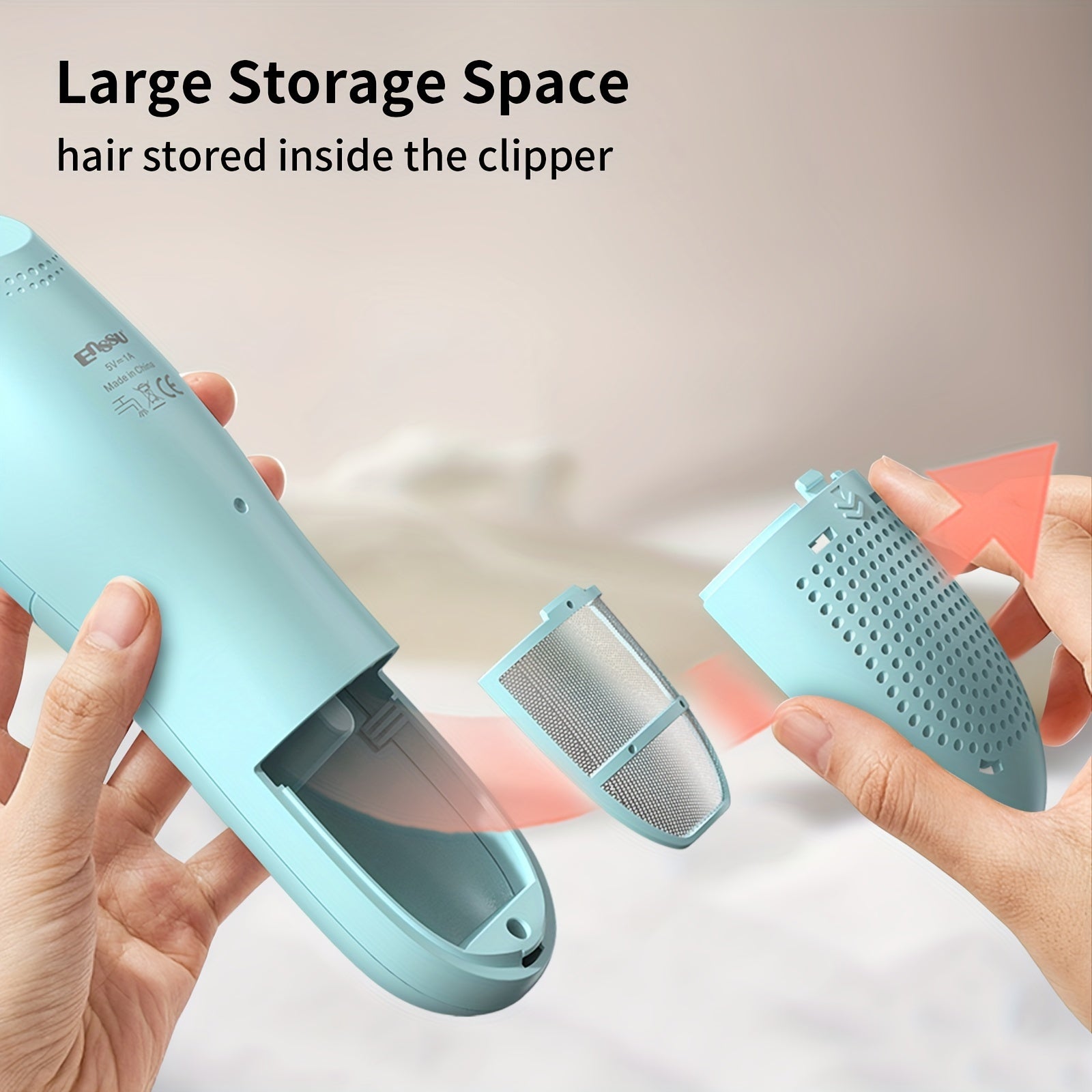 Vacuum Hair Clippers, Rechargeable Vacuum Hair Cutter With 2 Modes, Waterproof Hair Clippers Trimmers, Cordless Haircut Kit