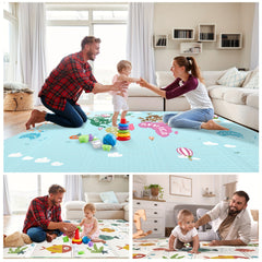 CANMALCHI Foldable Baby Play Mat, Large Thick Waterproof Crawling Mat, Activity Mat for Infants Toddlers, Portable Double-Sided Crawling Mat Easy Clean 200x180x1.5cm (78.7 * 70.8 * 0.6)''